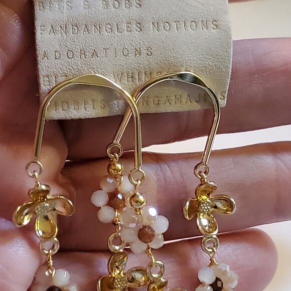 Anthropologie Floral Double-Drop Earrings New with tags attached - No flaws - Picture 4 of 10